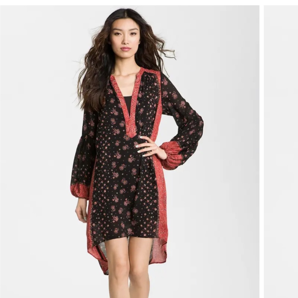 Free People Hi-low Hem Paisley Dress - Sz M